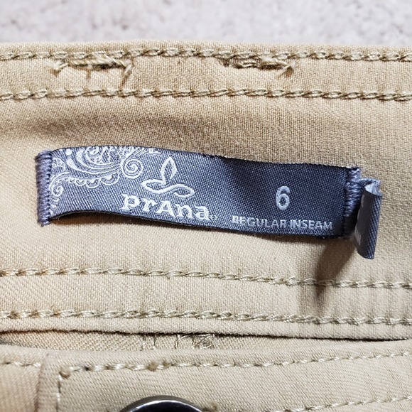 Prana Halle Hiking Pants Women's 6 Tan Low Rise Straight Stretch Roll Up Hem - Picture 8 of 13